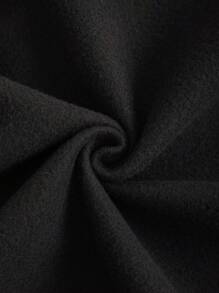 SHEIN EZwear 2024新款圣诞节“欢乐明亮”标语卫衣，女士保暖内衬，秋冬套头衫 - 黑色 - 查看 4