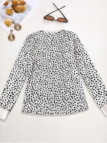 Calvaya 1 pieza Camiseta casual de mujer con cuello redondo y manga larga con estampado total, camisetas gráficas de otoño para mujeres como parte superior de conjunto de primavera