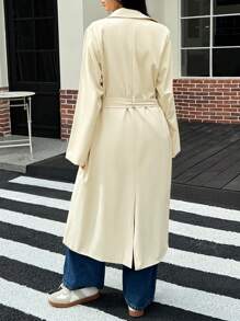INAWLY Chaqueta de mujer casual con botones para otoño - Caqui - Ver 2