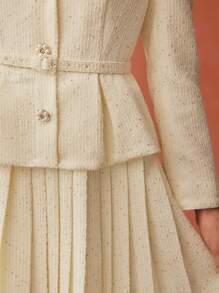 MOTF PREMIUM VESTIDO PLISADO DE TWEED