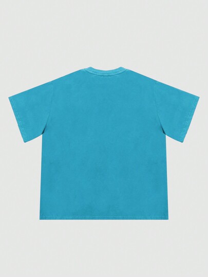 Street Life Camiseta ancha y pesada para hombre con estampado de letras y personajes