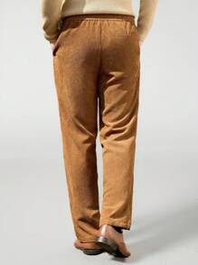 Manfinity VCAY 1 peça Calça Masculina Slim Tapered Tecida, Adequada para Uso Diário