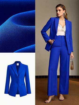 MOTF Soiréza SOLID PEAK COLLAR SINGLE BREASTED PLACKET PARTY BLAZER