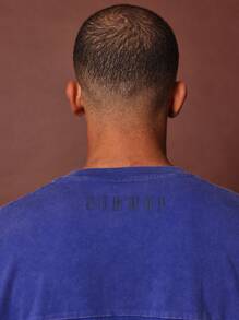 SUMWON Boxy Fit Washed Baller Tee With Number Graphic Print - Blue - View 6