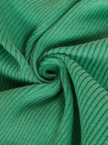 SHEIN LUNE Solid Color Loose Batwing Sleeve Sweater Top Knit Pullover Fall Winter - Green - View 8