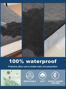 1 件 100% 防水绗缝床垫，防过敏，柔软舒适，适用于卧室、宿舍、酒店，无乙烯基，适合大号床 - 大学宿舍，新家 - 深灰色 - 查看 5