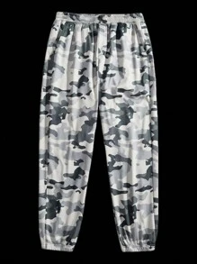 Manfinity VCAY Men's Digital Print Loose Fit Knit Long Sleeve Sweatshirt Set, For Fall Winter - Light Grey - View 3