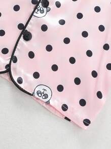 女宝宝草莓云朵图案长袖上衣和裤子 2 件套舒适家居服套装，浅粉色