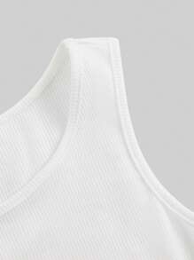 TRNVIE Áo ba lỗ trơn cho nữ, tối giản, thường ngày, mặc hàng ngày Áo phông họa tiết cho nữ Áo croptop Teenstop màu trắng Áo croptop nữ Áo croptop màu trắng - trắng - Xem 3