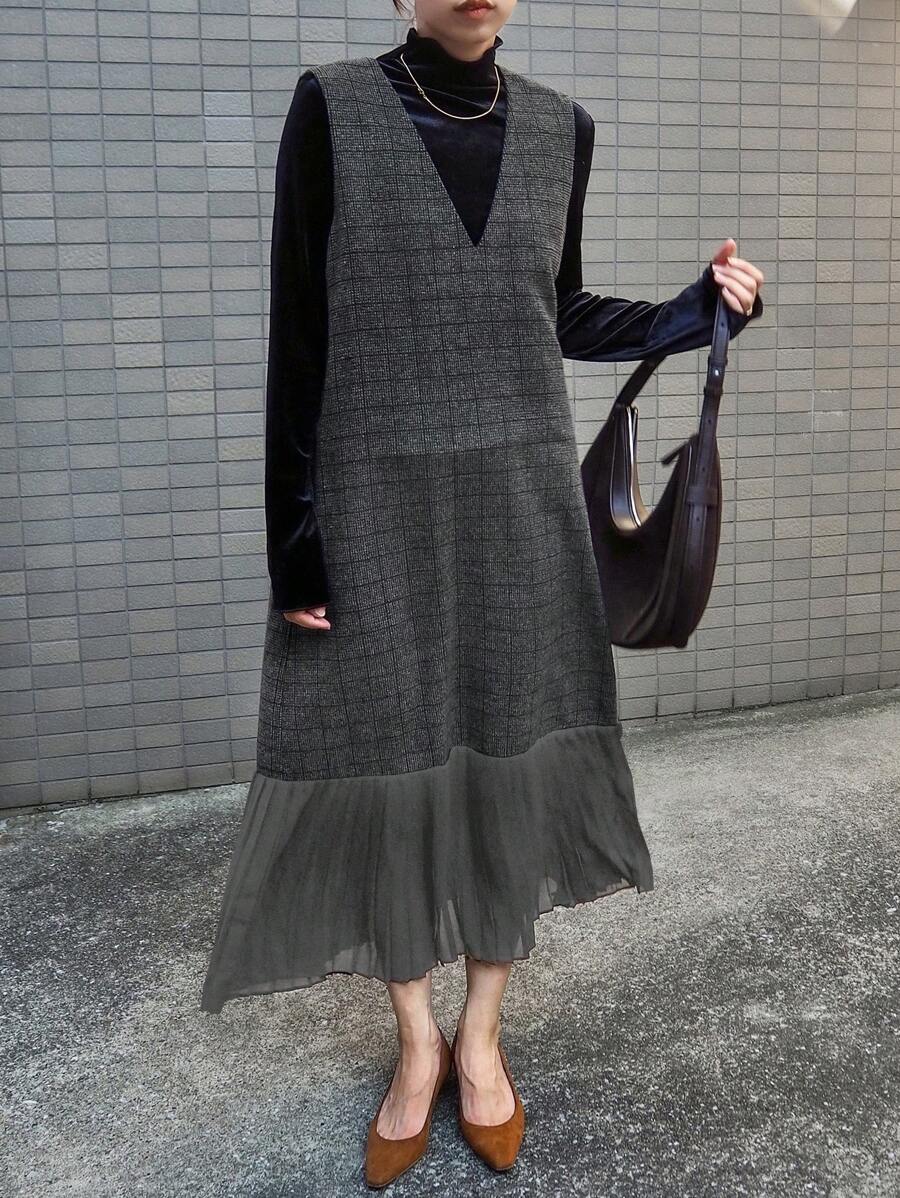 FRIFUL Women's Long Plaid Thick & Thermal Lined Sweater Dress Fall,Winter