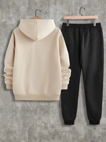 Manfinity Homme Logo Print Casual Sweatsuit Set For Men - Multicolor - View 5