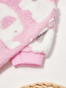 PETSIN 1 Buah Sweatshirt Leher Bulat Hangat Motif Kotak-kotak Pink dan Gajah Putih untuk Hewan Peliharaan Kucing dan Anjing - MultiWarna - View 3