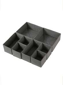 Foldable Storage Box Fabric Closet Organizer Drawer Divider For Clothes Underwear Bras Socks Lingerie Dark Gray Space Saving Wardrobe Storage Home Decor Dorm Room Essential Household Gift