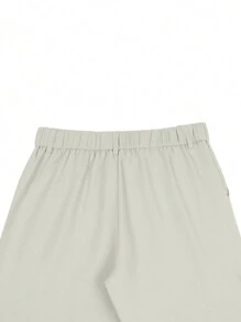 Manfinity Mode Pantalones casuales rectos y holgados de color liso para hombre, para golf