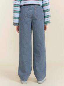 THE HAPPY LOOK Tween Boy Denim Pants With Striped Design, Casual And Fashionable For Daily Wear