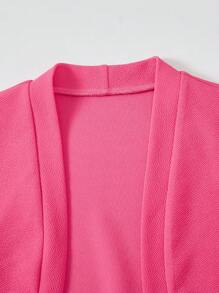 Set de 2 piezas para adolescentes (niñas): Cárdigan de manga larga casual y vestido de tirantes para uso diario y citas - Blanco - Ver 4