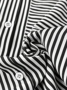 GlowEve 女士无袖条纹衬衫（随机印花）女士衬衫 - 黑與白 - 查看 3