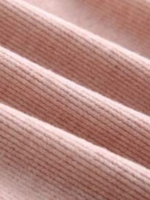 Women 2pcs Set Fuzzy Long Sleeve Top & Slip Dress, Casual Autumn/Winter Matching "Mommy And Me" Outfits (Sold Separately, 2 Sets) Fall Cloth For Women - Dusty Pink - View 5