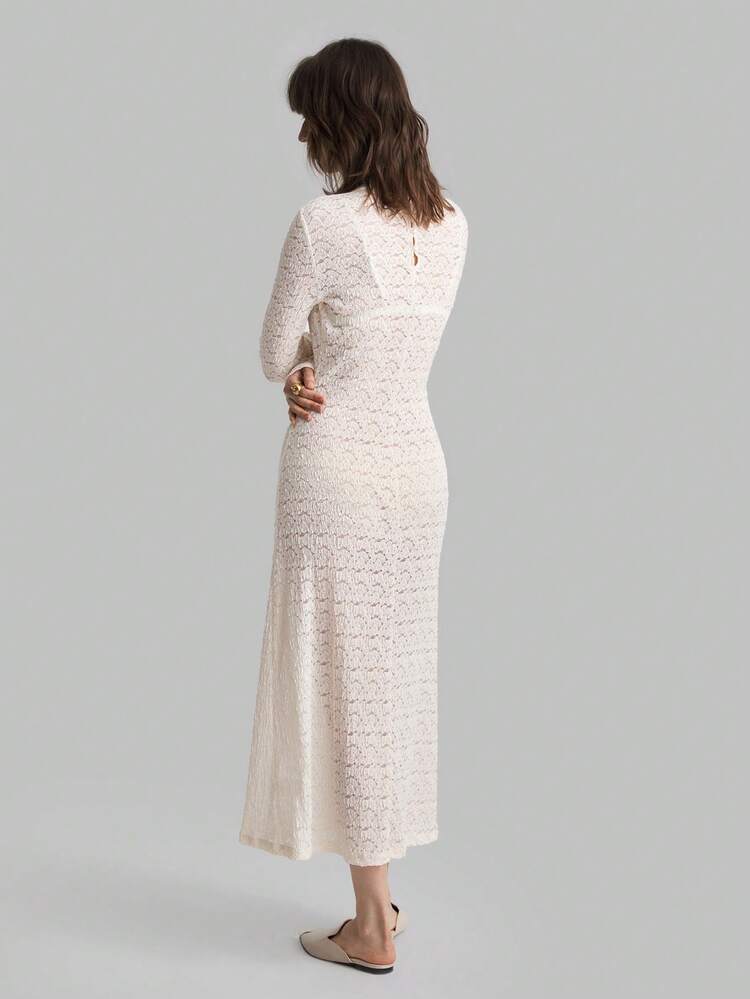 Women's Solid Color Simple Long Sleeve Dress For Daily Wear