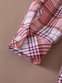 PrepCrw Girls Casual Plaid Loose Woven Dress, Pink College Style, Autumn/Winter
