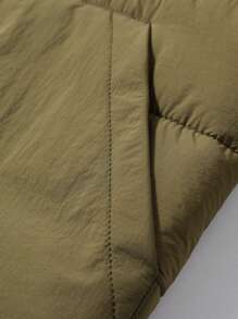 Manfinity Sport Corelite Boyfriend Style Men's Plain Color Hooded Casual Padded Coat, Winter