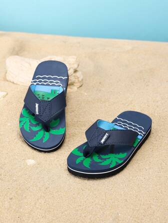 Pantuflas cómodas y antideslizantes de EVA con diseño de dibujos animados para niños, ideales para usar en la playa