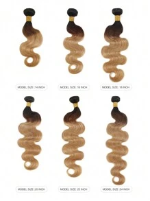 Ombre 3 Color 1B/4/27# Body Wave Virgin Human Hair Weave Bundles Ombre Three Tone Color Wavy Hair Weft - SNatural/4/27 - View 3