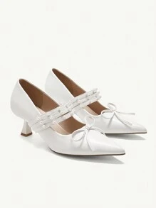 CUCCOO CHICEST Pointed Toe Low Heel Floral Elegant Women High Heel Pumps For Christmas And New Year Holiday Vibe Fall And Winter Valentines