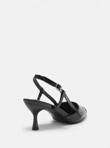 CUCCOO BIZCHIC Women's Fashion Black Color Ankle Strap Pointy Toe Flat Slip-On Shoes, Suitable For Commute, Dates, Gatherings And Parties For Christmas And New Year Holiday Vibe Fall And Winter - Black - View 8