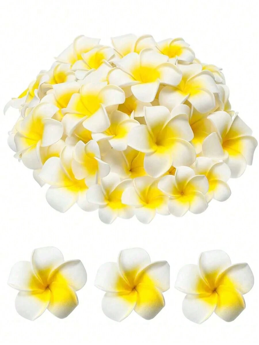 10/20/30/50 Chiếc Hoa Sứ Nhân Tạo Hawaii Xốp Trắng Cánh Hoa Sứ Mũ Tóc Vòng Hoa Thủ Công DIY Cho Nhà Bãi Biển Trang Trí Tiệc Cưới Ngày Lễ Tình Nhân, Đám Cưới Ngày Lễ Tình Nhân, Sinh Nhật - trắng - Xem 1