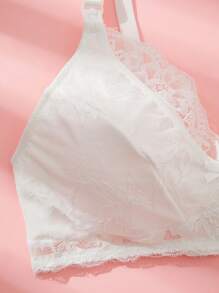 Moonlight&Mama 2pcs Romantic Daily Wear Comfy Maternity Nursing Lingerie Bra And Panty Set - White - View 9