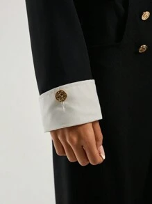 COSMINA Damen Tailliertes Top mit umklappbarem Kragen, langarm