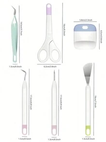 6 件套多色精密除草刮除镊子不锈钢工艺工具套件，适用于 DIY 工艺乙烯基熨烫项目切割雕刻机配件专业艺术用品生日圣诞礼物 - 彩色 - 查看 3