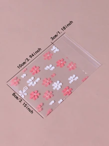 Set de 100 bolsas de regalo con estampado de flores de dibujos animados, bolsas de plástico con diseños de dibujos animados para fiestas, vuelta al colegio, San Valentín, bodas, cumpleaños - Multicolor - Ver 5