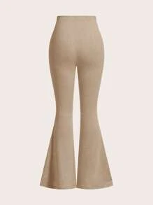 SHEIN EZwear 3 件套女式花卉印花高腰修身喇叭裤套装，秋季和春季