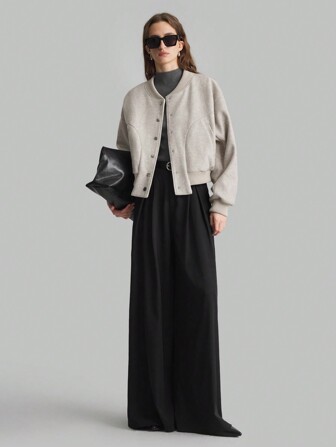 Ontre 女式 2025 新款春季黑色时尚亮片点缀无袖中长款派对连衣裙，灰色