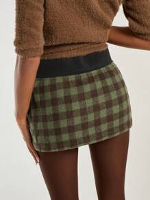COSMINA Women's Solid Color Patchwork Minimalist A-Line Skirt, Casual Everyday Wear