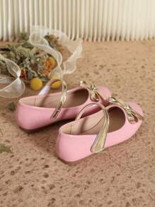 1 Pair Fashionable & Elegant Flat Shoes, Suitable For Autumn/Winter - Pink - View 2