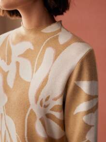 MOTF PREMIUM Blumenmuster Rollkragen Pullover - Verschiedenfarbig - Übersicht 11