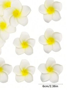 10/20/30/50 Chiếc Hoa Sứ Nhân Tạo Hawaii Xốp Trắng Cánh Hoa Sứ Mũ Tóc Vòng Hoa Thủ Công DIY Cho Nhà Bãi Biển Trang Trí Tiệc Cưới Ngày Lễ Tình Nhân, Đám Cưới Ngày Lễ Tình Nhân, Sinh Nhật - trắng - Xem 4