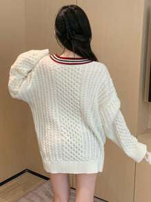DAZY Women's Sporty Color Block Pullover Sweater,Fall Clothes