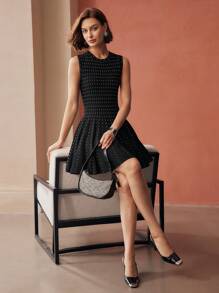 MOTF PREMIUM FLARED SLEEVELESS SWEATER DRESS