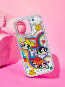 THE POWERPUFF GIRLS X SHEIN Cute Cartoon Pattern Laser Engraved Fashionable Phone Case - Silver - View 6