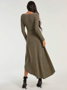 COSMINA Vestido reversible desestructurado a rayas para mujer, otoño/invierno - Multicolor - Ver 2