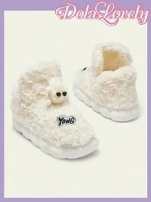 Dola Lovely Autumn/Winter Cute Cactus Plush Slip-On Slippers, Thick Sole Warm Indoor Slippers For Women New Year Holiday Valentines