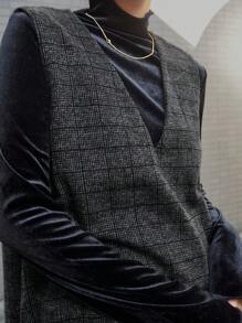 FRIFUL Women's Long Plaid Thick & Thermal Lined Sweater Dress Fall,Winter