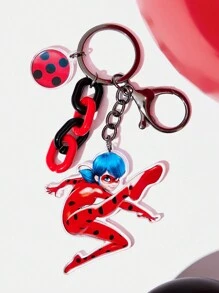 Miraculous Ladybug X SHEIN 1pc Cartoon Character Acrylic Keychain & Bag Charm - Multicolor - View 4
