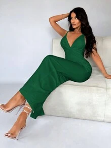 SHEIN SXY Summer Sexy Open Back Fishtail White Dress,Prom Dress