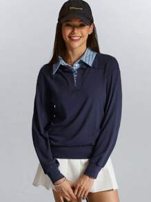 INAWLY Women Loose Fit Casual Long Sleeve Sweatshirt For Autumn Pullover Fall - Blue - View 4