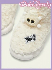 Dola Lovely Autumn/Winter Cute Cactus Plush Slip-On Slippers, Thick Sole Warm Indoor Slippers For Women New Year Holiday Valentines